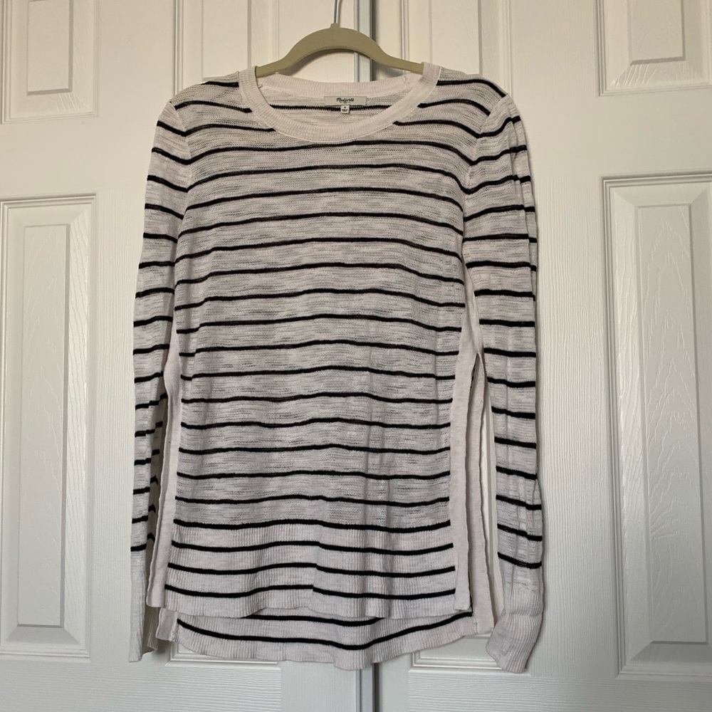 Madewell Striped Sweater with High Side Slits